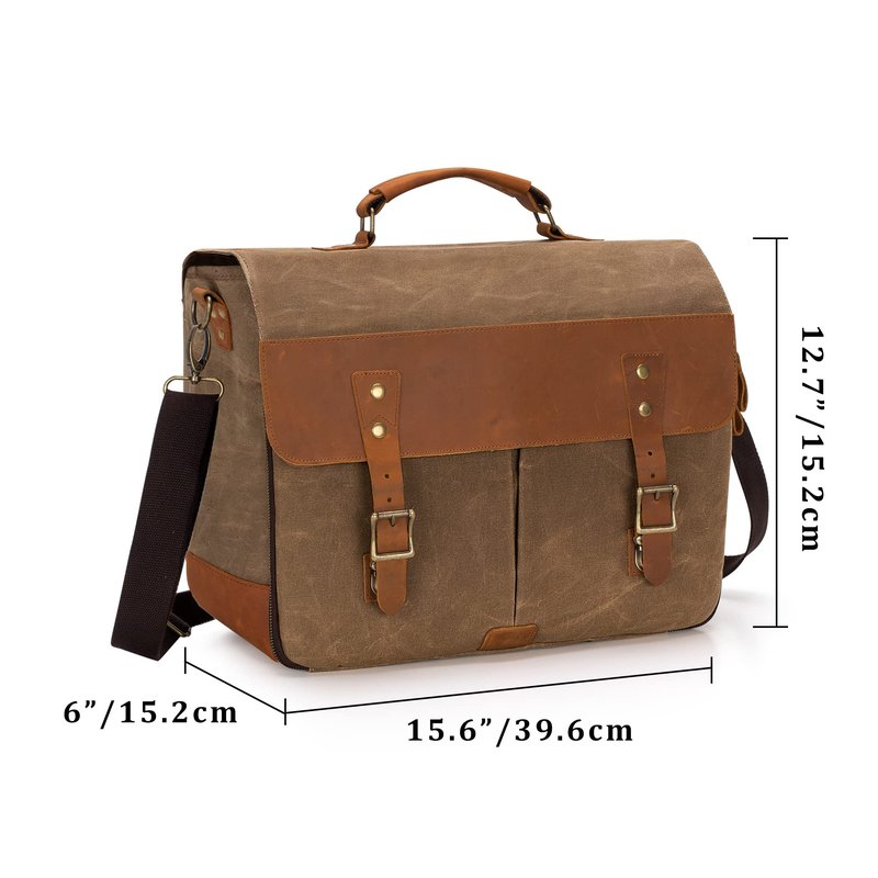 Lodrid Vintage Bartender Kit Bag with Flexible Compartments for Wine, Leather Waxed Canvas Bartender Tote with Removable Dividers, Bar Bag with Handle and Shoulder Strap, Case Only, Patent Design