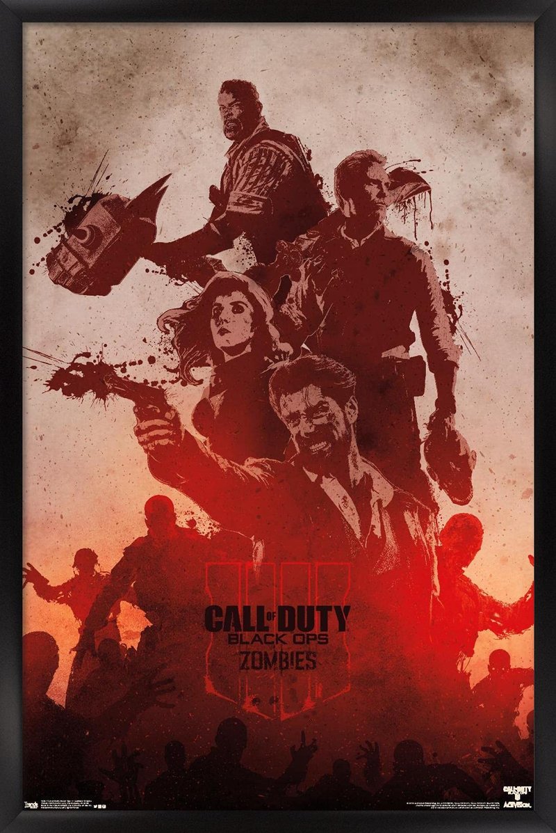 Trends International Call of Duty: Black Ops 4 - Zombie Graphic Wall Poster, 14.725" x 22.375", Black Framed Version
