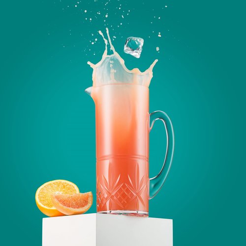 Godinger Pitcher and Highball Drinking Glasses Set, Acrylic Shatterproof Water Jug Pitcher with Tall Drinking Cups - Dublin Collection