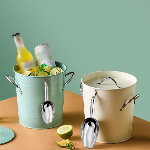 LIANYU Small Ice Scoop Set of 8, 3 Ounce Stainless Steel Scooper for Freezer, Mini Food Scoops for Ice Cube, Bean, Pet Food, Utility Scooper for Canisters Kitchen, Mirror Finish