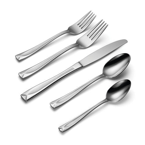 Oneida Silverware Set, Satin Lincoln 45-Piece Everyday Flatware Set, Service For 8, 18/0 Stainless Steel, Satin Finish, Knives Spoons And Forks Set, Dishwasher Safe, Home and Kitchen(Silver, 45 Piece)