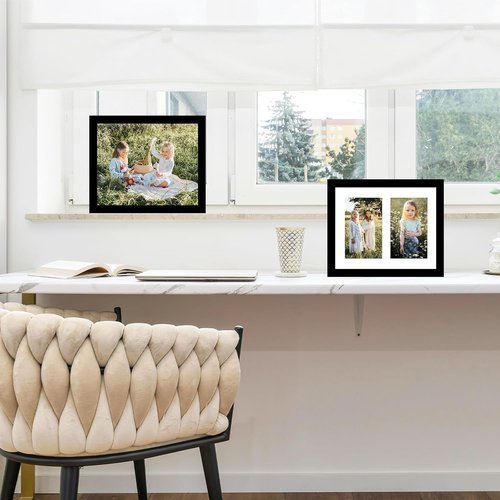 JCJMY 8x10 Picture Frame - Stylish Black Collage Frame for 2 Photos | Wall Hanging or Tabletop Display