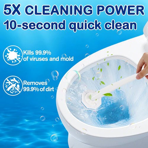Clorox Toilet Wand Refills - 50 Count Thickened 3-Layer Brush for 5X Cleaning Power | Fresh Fragrance & 360° Efficiency