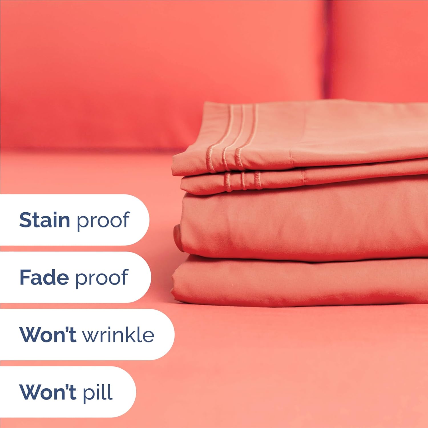 Skiennix Split King Size 5-Piece Sheet Set - Comfy Cooling Bed Sheets - Luxury Coral Bedding for All Ages - Deep Pockets, Soft & Wrinkle-Free