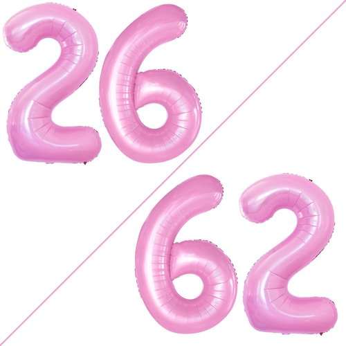 GOER Jumbo 26-Inch Foil Balloons - Perfect Decorations for 26th Birthday Party | Light Pink