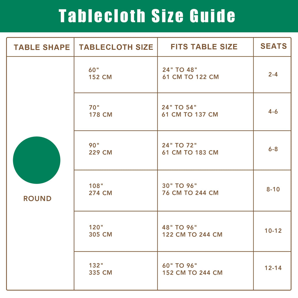 Biscaynebay Fall Tablecloth Textured Fabric Round Tablecloths 90", Rust Thanksgiving Autumn Harvest Water Resistant Fabric Tablecloths for Kitchen, Dining, Wedding, Parties Machine Washable