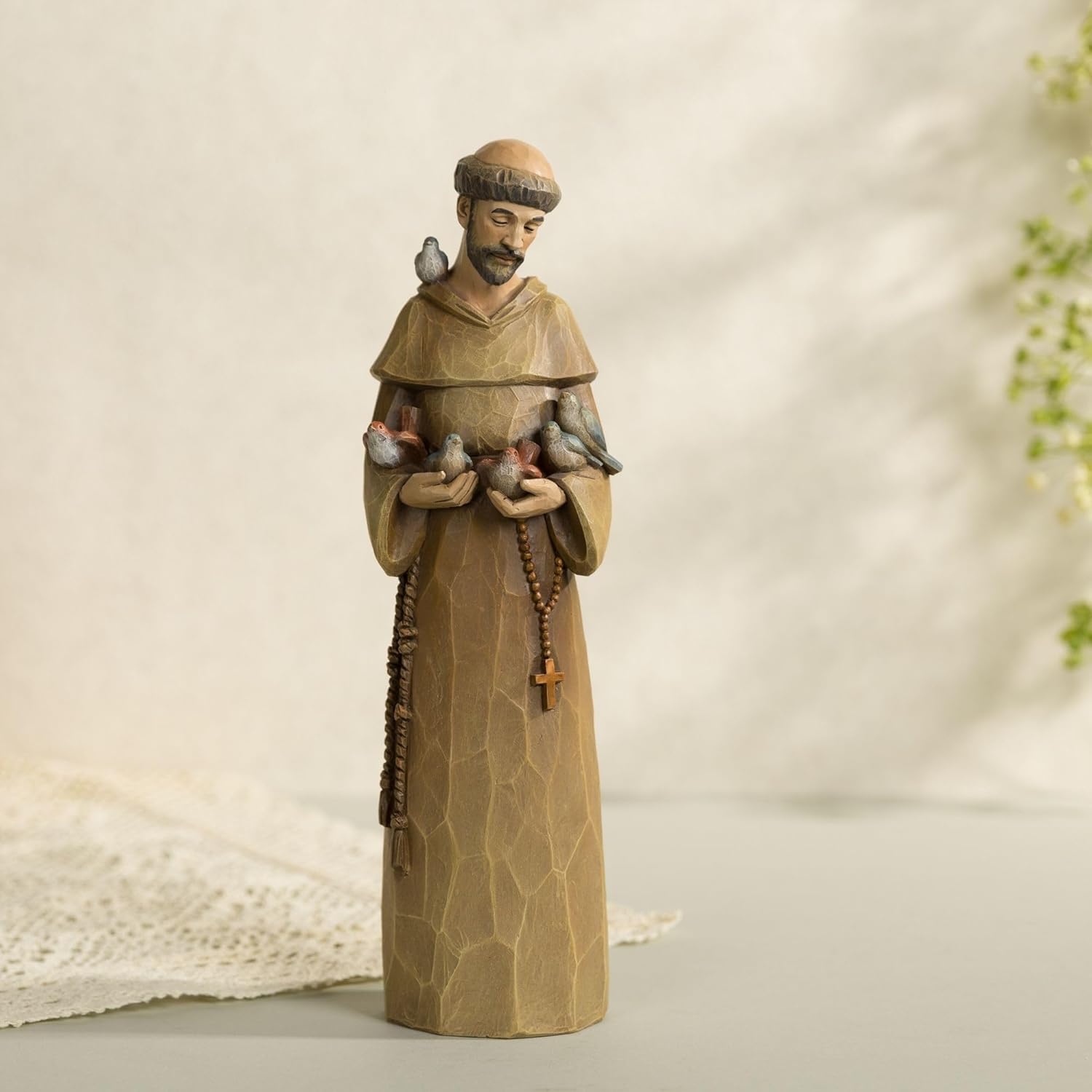 St. Francis Statue - 12 Inch Resin Sculpture Preaching to Birds | Premium Garden Decor & Catholic Gift