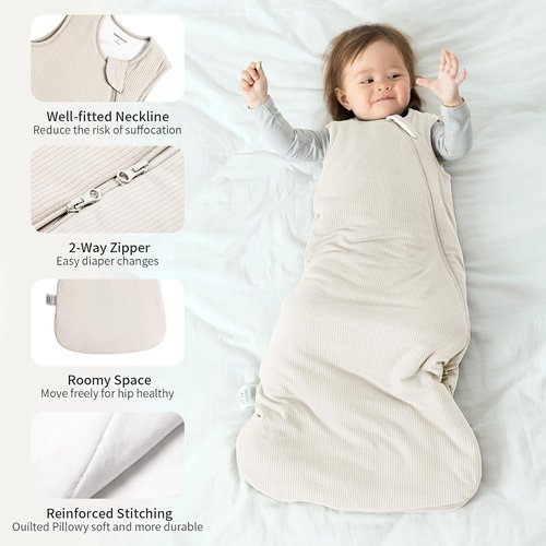 BubblePanda Sleep Sack - Supersoft Bamboo Baby Wearable Blanket | 6-12 Months, 1.0 Tog, Breathable Design