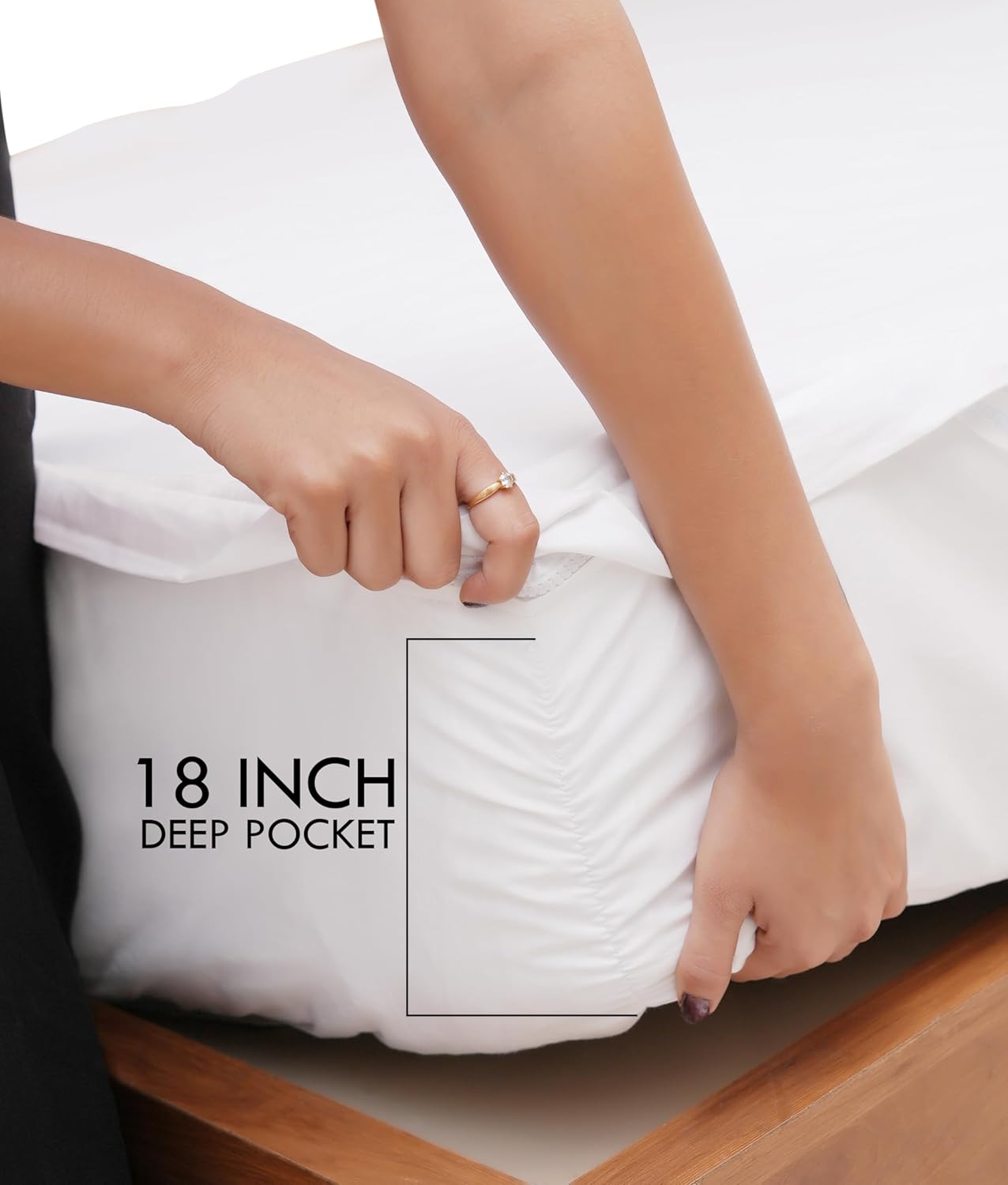 Zip On Fitted Sheet - Soft 600 TC Cotton | Easy Change Queen Size - 18” Deep Pocket - Light Grey