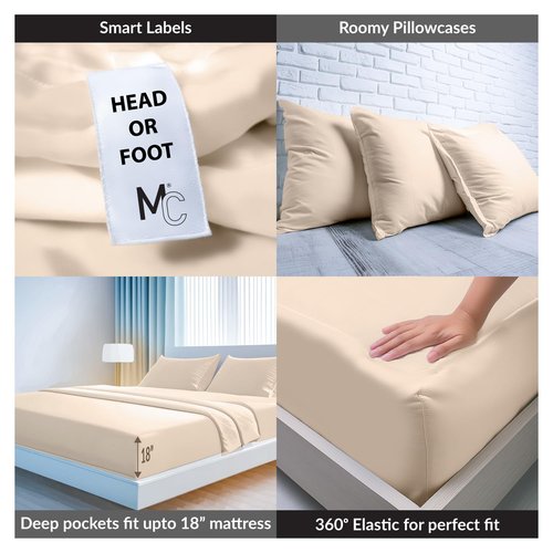 Egyptian Cotton Twin-XL Sheet Set – 600 Thread Count, 4-Piece Long Staple Cotton Bedding with 2-Line Marrow Border, Sateen Weave, Soft & Breathable, Deep Pocket Fitted Sheets – Twin-XL, Blush
