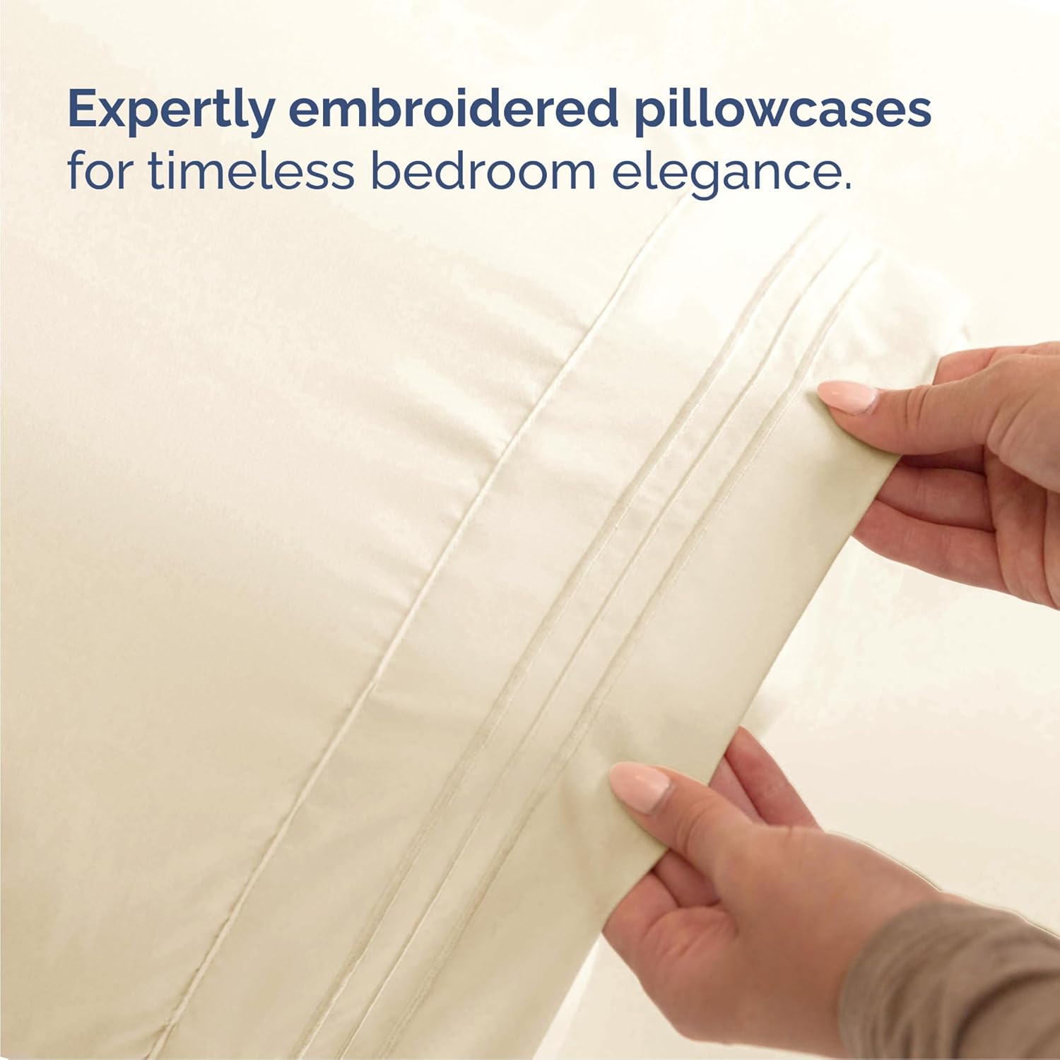 Queen Size 4-Piece Sheet Set - Comfy, Breathable & Cooling Hotel Luxury Bedding - Deep Pockets, Soft & Wrinkle-Free - Oeko-Tex Certified - Off White