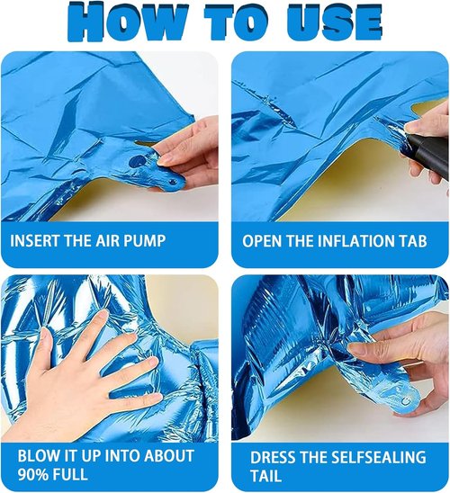 10 Number Balloon - Blue 40-Inch Big Foil Crown Helium Balloon for 10th Birthday Party Decorations