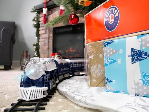 Lionel Battery-Operated Toy Train Set - Silver Bells Express with Remote, Lights & Sounds for Kids 4+
