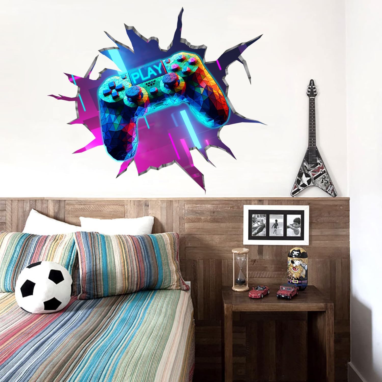 YIMEHDAN 3D Game Wall Decals - Removable Vinyl Stickers for Gamers | 35.8” x 32.4” Playroom Decor