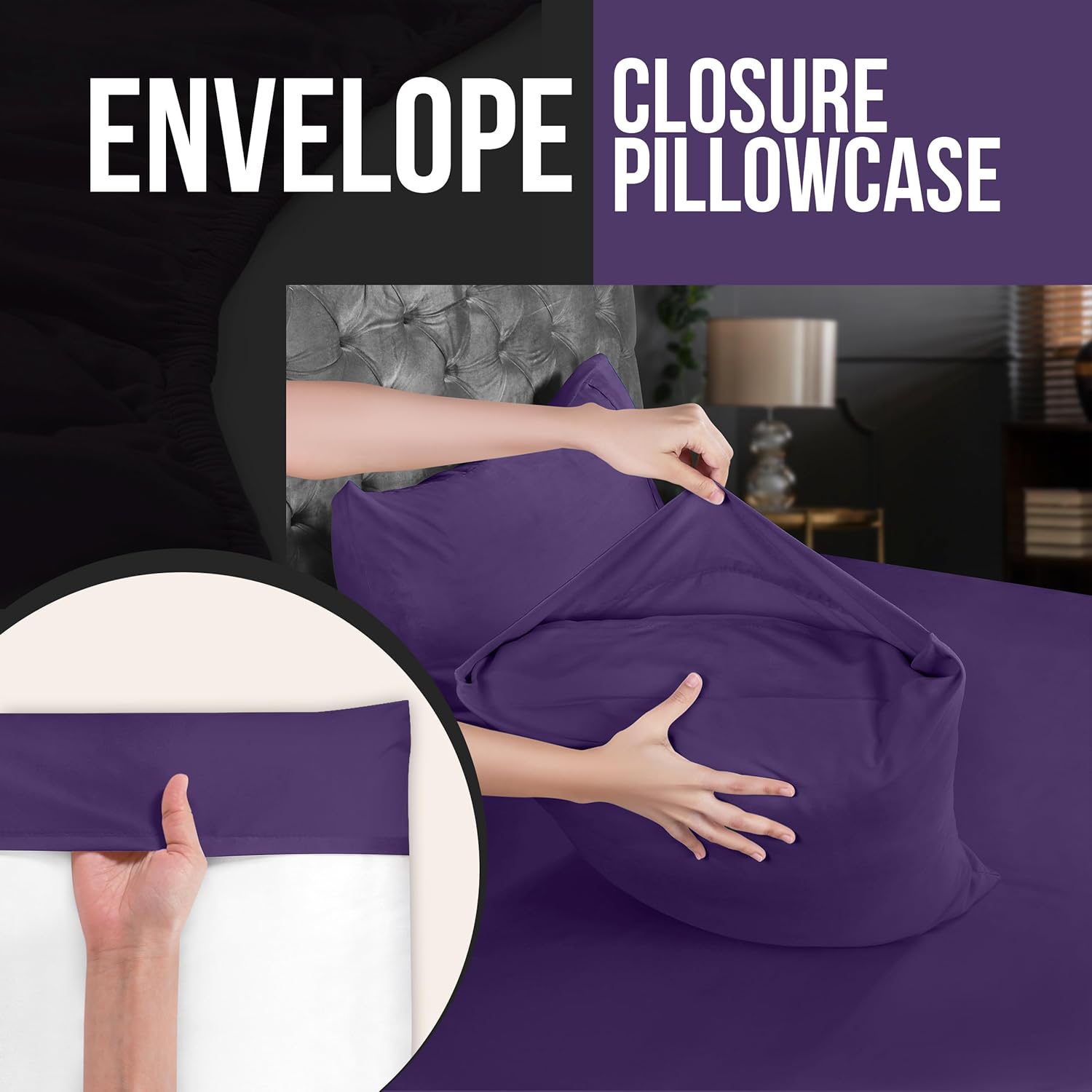 Utopia Bedding Queen Pillowcases - Soft Brushed Microfiber - 4 Pack | Fade Resistant 20 X 30 Inches (Eggplant)