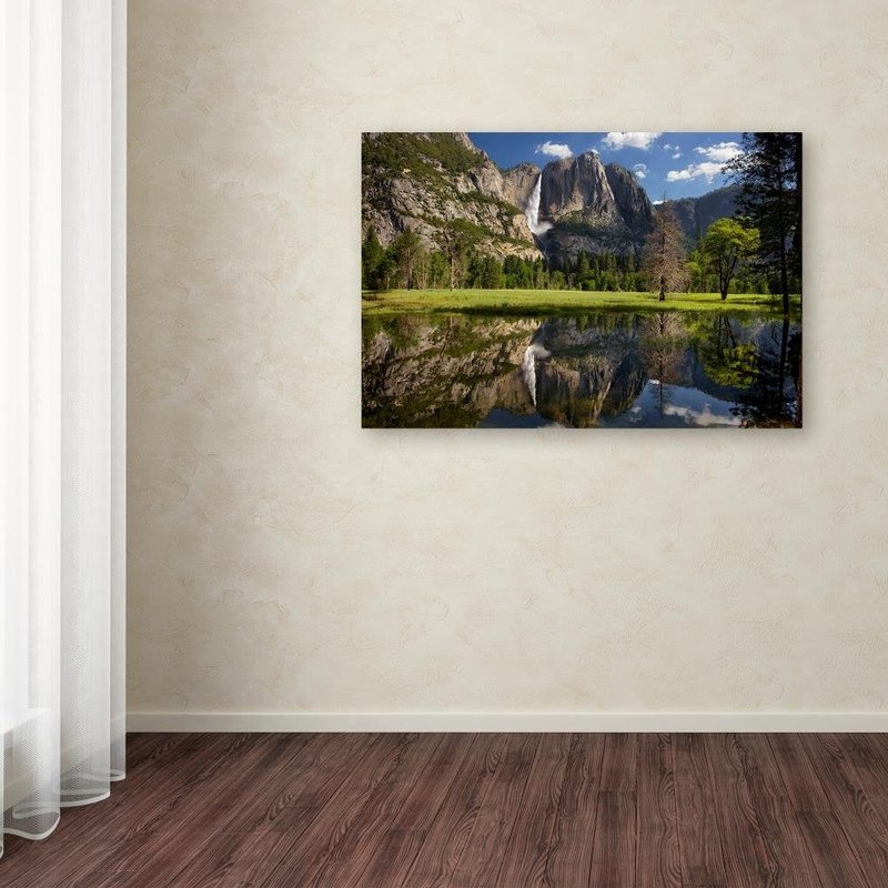Yosemite Falls Reflection by Mike Jones Photo, 16x24-Inch Canvas Wall Art
