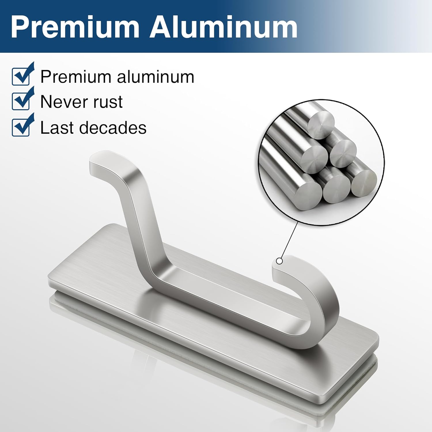 Pickpiff Wall Hooks - 13LB Strong Adhesive Coat & Towel Hanger | Brushed Nickel Finish