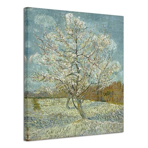 Wieco Art The Pink Peach Tree by Van Gogh Famous Oil Paintings Reproduction Large Modern Stretched and Framed Landscapes Artwork Classic Pictures Giclee Canvas Prints Wall Art for Home Decor