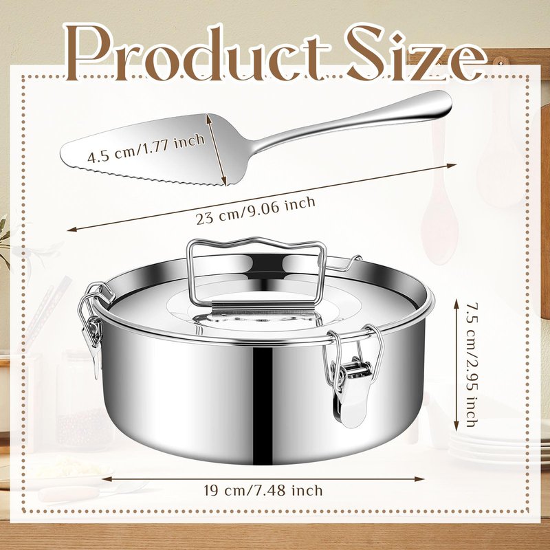 Hushee 2 Pcs Flan Pan for Baking Stainless Steel Flan Mold with Lids 7.5 x 7.5 x 2.95 Inch Round Cake Maker and 2 Spatulas for Baking Pudding Water Bath Steamed Cooking