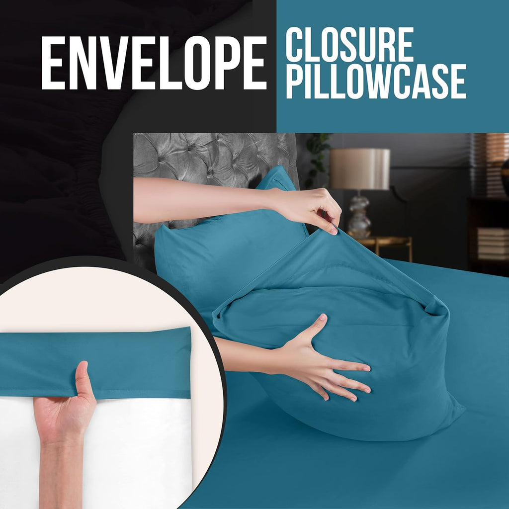 Utopia Bedding King Pillow Cases - Soft Brushed Microfiber - 4 Pack, Fade Resistant | King Size 20 x 40 Inches (Denim Blue)