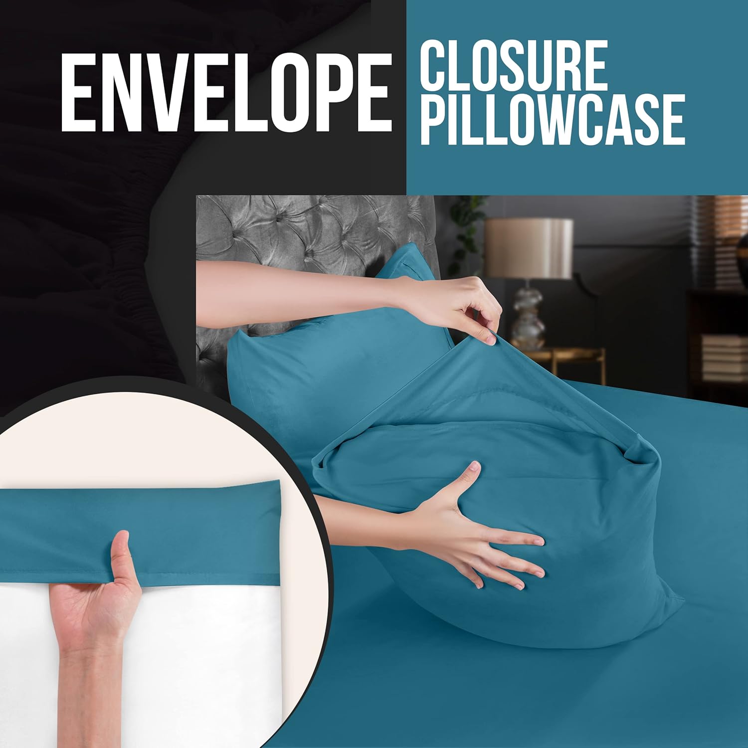 Utopia Bedding King Pillow Cases - Soft Brushed Microfiber - 4 Pack, Fade Resistant | King Size 20 x 40 Inches (Denim Blue)
