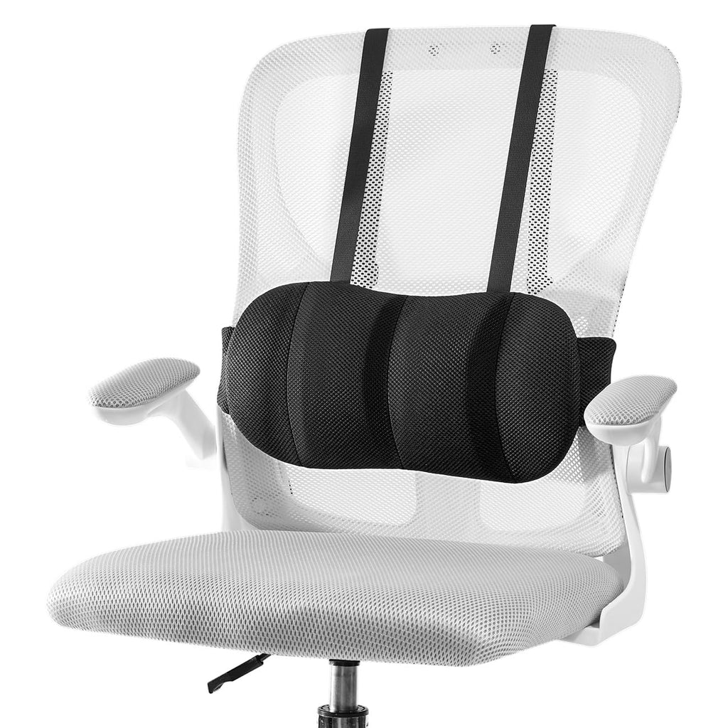 Veitail Lumbar Support Pillow for Office Chair and Car,Back Support for Office Chair Cushion,Adjustable Straps Securely Fixed Car Lumbar Support Pillow (Black, for Office Chiar)