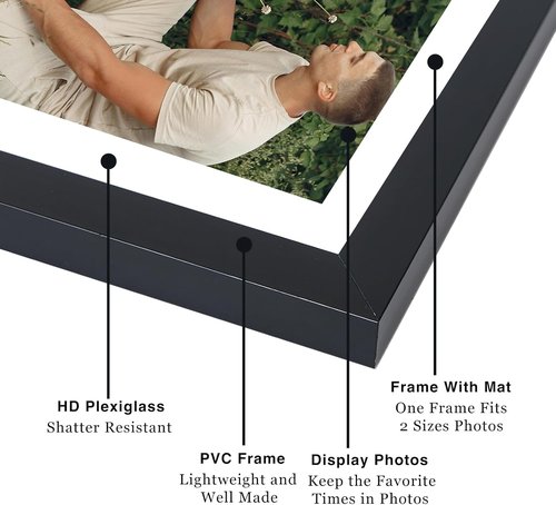 JCJMY 18-Pack Black 4x6 Picture Frames - Gallery Wall Decor & Tabletop Display Set