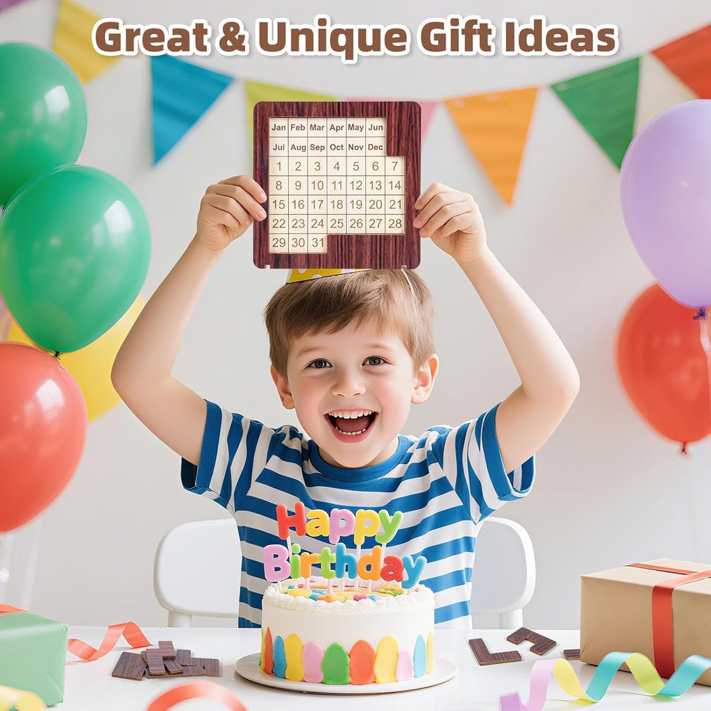 Wooden Calendar Puzzle - 365-Day Interactive Date Tracker | Engaging Logic Challenge for All Ages