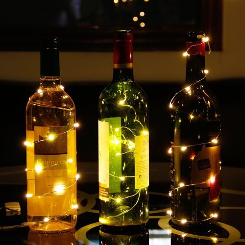 CYLAPEX Fairy Lights String - 24-Pack Battery Operated 7ft Warm White LED Decor | Silver Coated Copper Wire