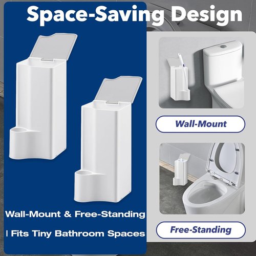 Clorox Toilet Holder - Space-Saving Wall-Mount & Free-Standing Storage | 2-Pack for Disposable Scrubbing Pads