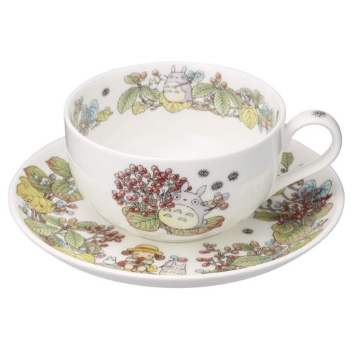 Noritake T97285A/4660-5 Milk Tea Cup & Saucer, 11.8 fl oz (325 cc), My Neighbor Totoro Gajimi Edition, Microwave Safe, 1 Guest, Bone China