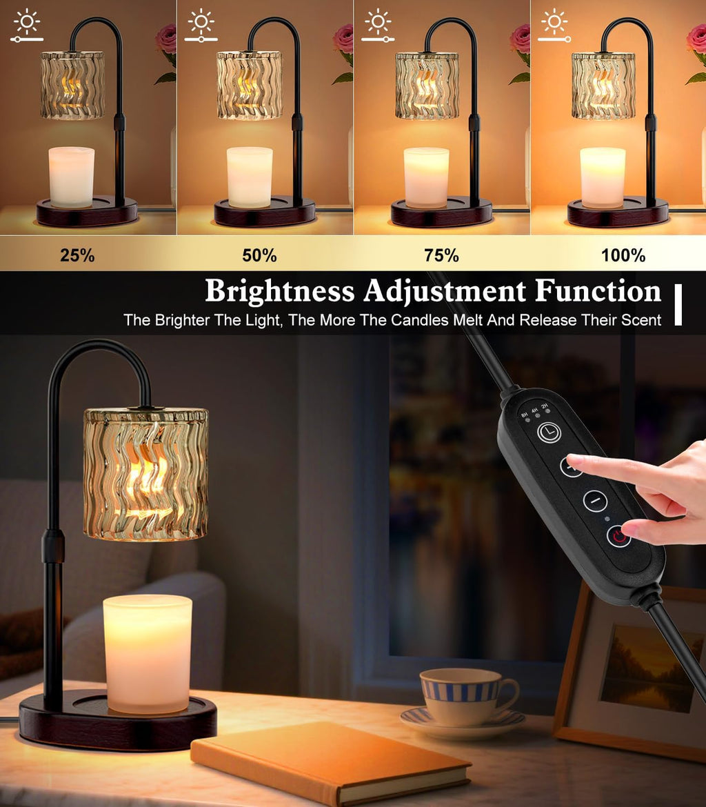 Skiennix Candle Warmer Lamp - Electric Timer & Dimmable Height Adjustable Burner for Scented Wax Melts