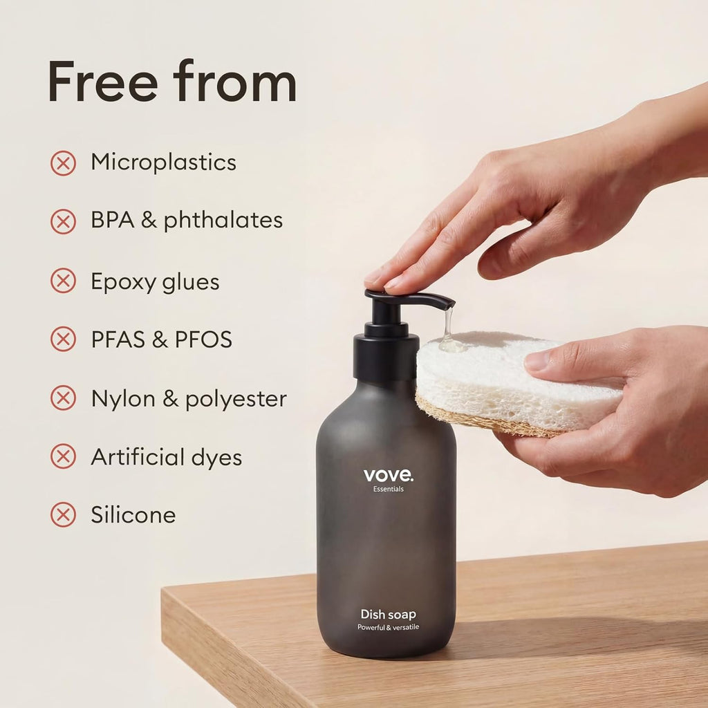 Vove Scrub Sponges - Eco-Friendly Loofah Dish & Kitchen Sponges | 4 Pack with Natural Cellulose & Cotton