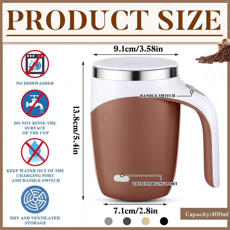 Patelai 5 Pcs Nurse Gifts Self Stirring Coffee Mug Bulk Nurse Week Appreciation Mixing Cup 13.5oz Automatic Rechargeable Travel Tumblers for Employee Teacher Mom Gift (Morandi Color)