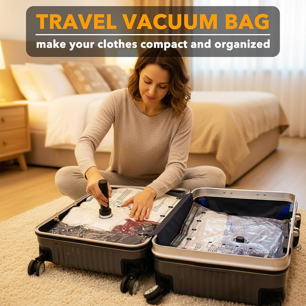 SpaceAid Travel Vacuum Bags - 21 Pack Compression Bags with Electric Pump for Clothing & Luggage