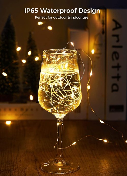 Brightown LED Fairy Lights - 12 Pack Battery Operated Waterproof Silver Wire | 7 Feet, 20 LED for Weddings & Parties