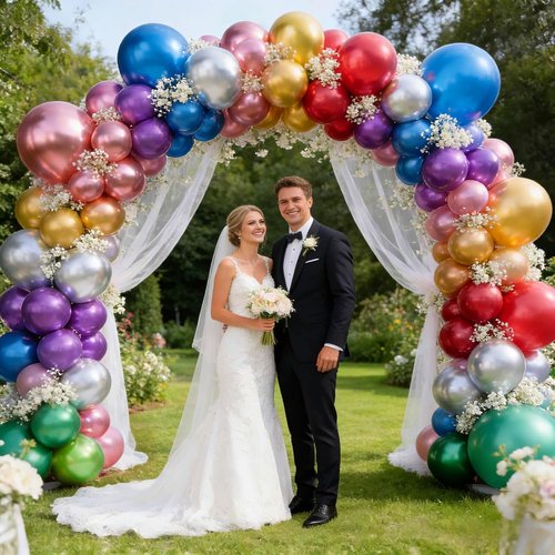 110pcs Metallic Balloons - 12 Inch Colorful Latex Balloons for Birthday Party & Baby Shower