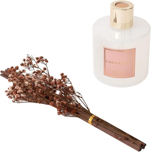 Cocorrína Reed Diffuser Set - Satin Rose Scented Home Fragrance with Sticks | Elegant Bathroom Decor