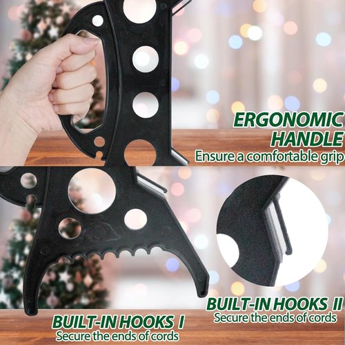 Christmas Light Storage Holder by 8Pack - All-Purpose Organizer for String Lights & Cords | Black