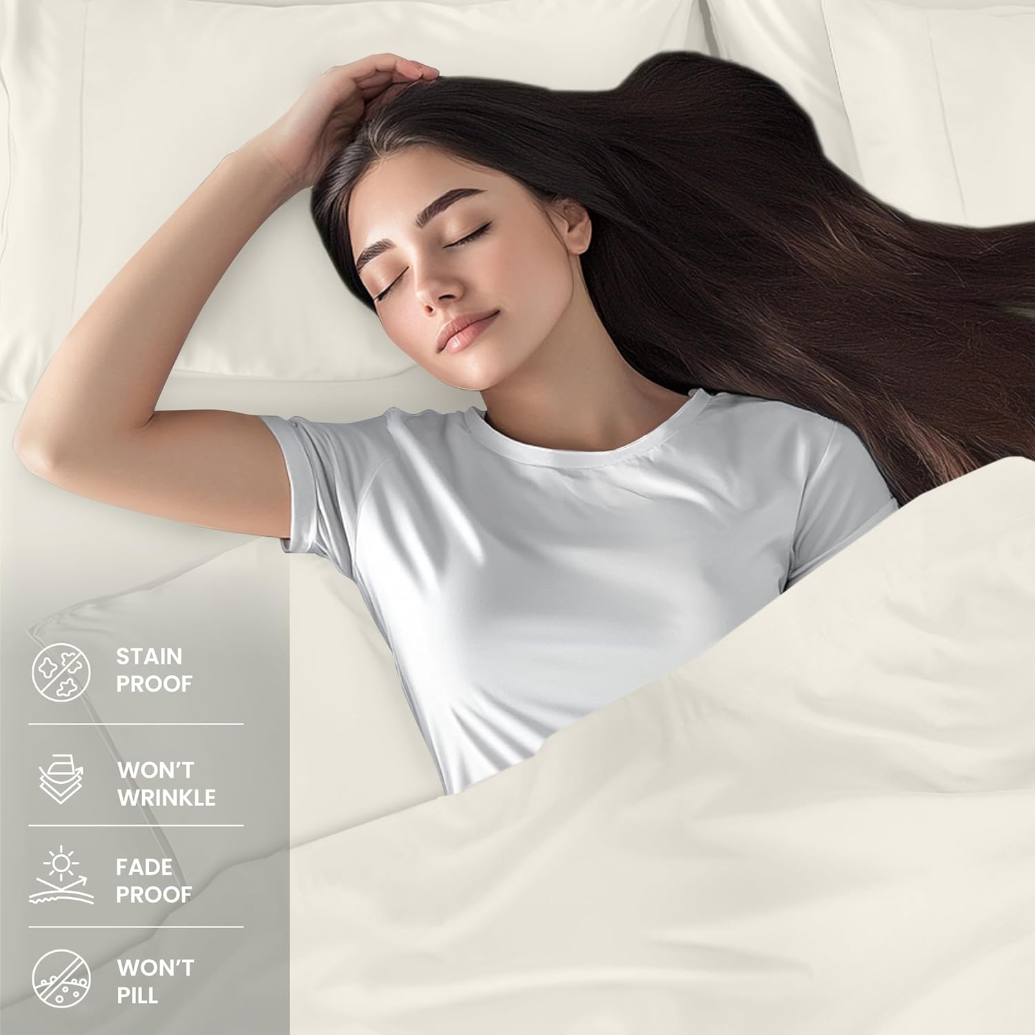 Utopia Bedding Queen Size Sheet Set - Soft & Breathable Microfiber, 4-Piece Ivory Collection