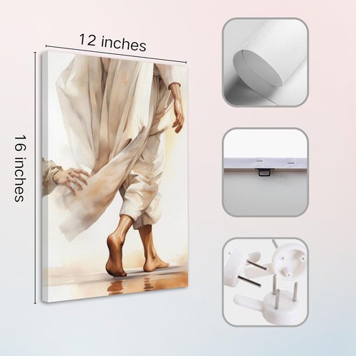 Christian Wall Art by 3 Pcs - Jesus Decor Canvas Prints for Church & Prayer Rooms | 12'' x 16''