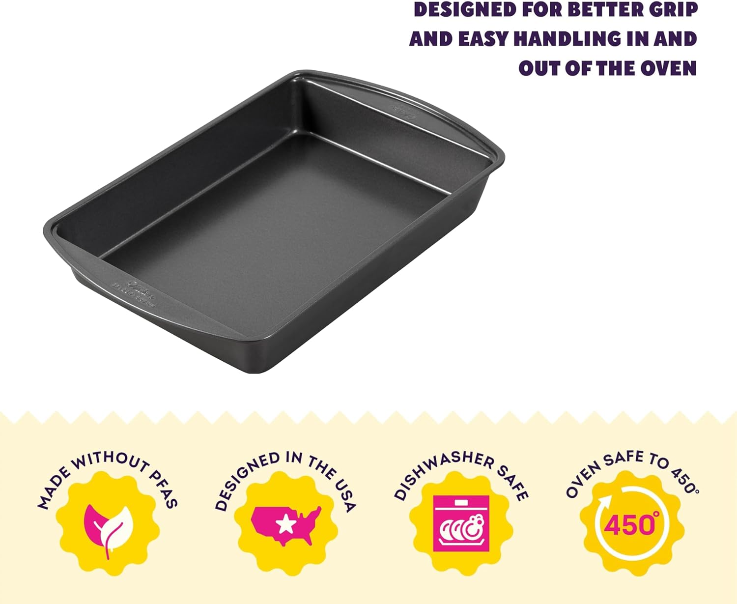 Wilton Gold Non-Stick Baking Pan - 13 x 9 Inch Oblong Cold-Rolled Steel Bakeware, PFAS-Free