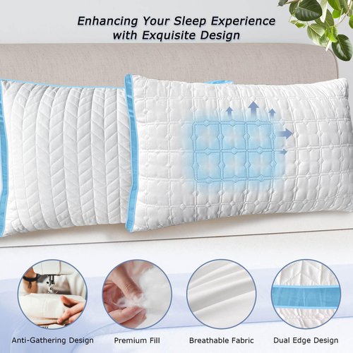 Pillows King Size Pillows Set of 2, Hotel Quality Bed Pillow for Sleeping, Support Comfortable Pillow King Size, Down Alternative Pillow for Back, Stomach or Side Sleepers