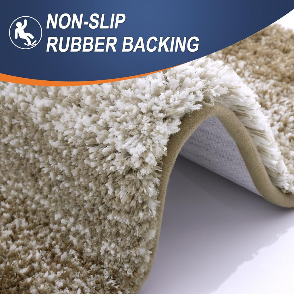 OLANLY Bathroom Runner Rug - Extra Soft, Absorbent Microfiber Mat | 44x24, Quick Dry, Rubber Backing, Coffee Color