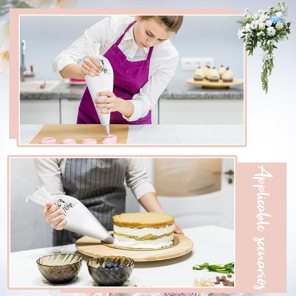 Nuogo Reusable Piping Pastry Bags - 24 Inch Large Canvas for Cake Decorating & Frosting | 4 Pack