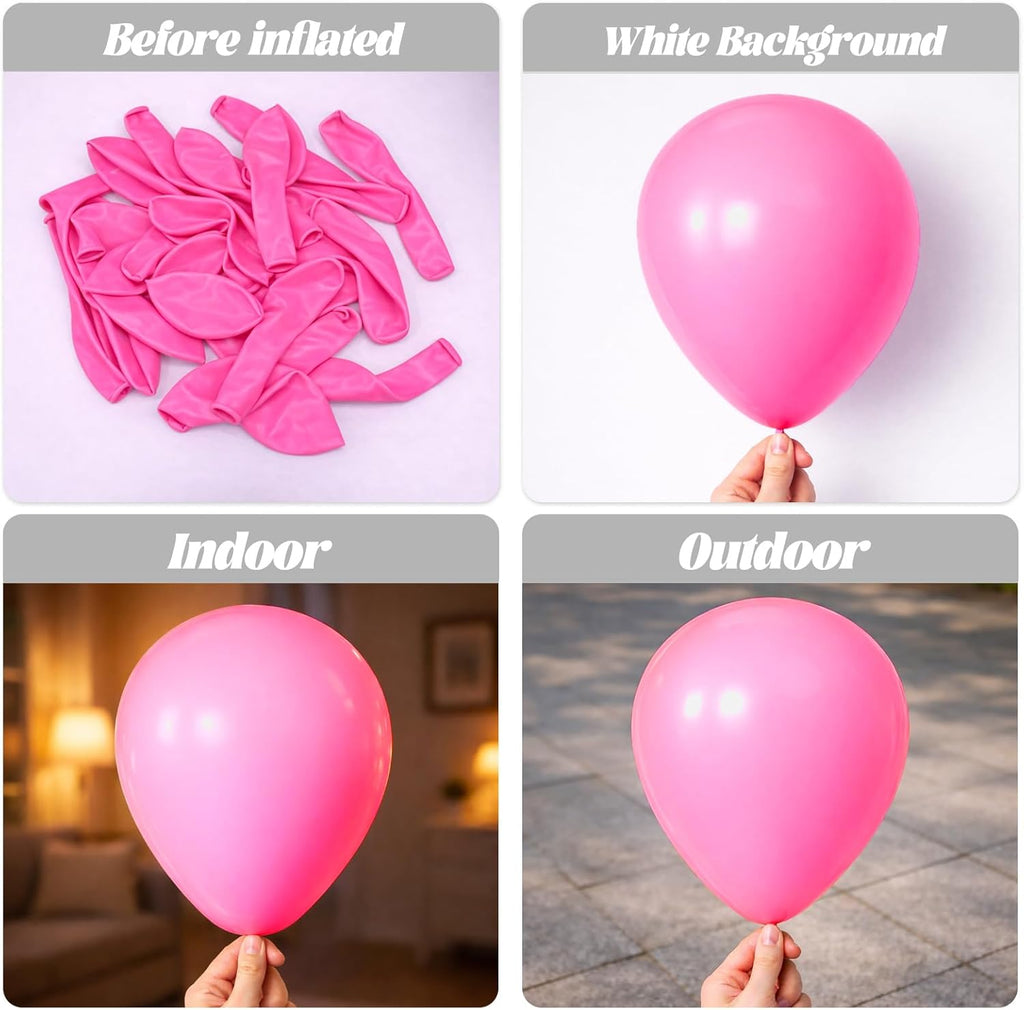 Voircoloria 105pcs Pink Balloons - 12-Inch Party Latex Balloons for Birthday & Baby Showers