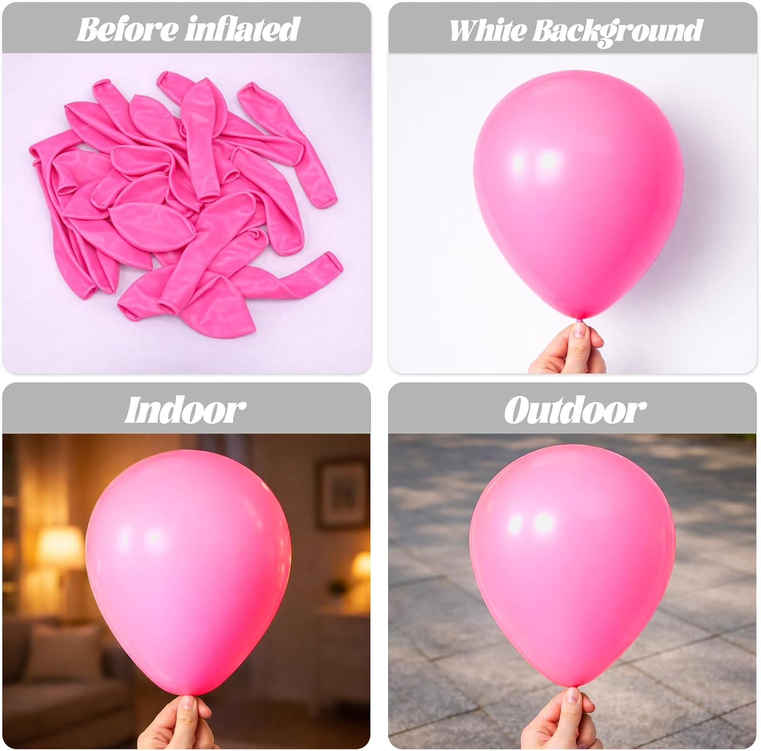 Voircoloria 105pcs Pink Balloons - 12-Inch Party Latex Balloons for Birthday & Baby Showers