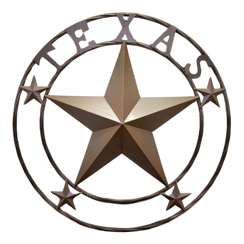 BestGiftEver 24" Metal Wall Hanging Decoration - Rustic Western Wall Sculpture Texas Pride Home Decor, Rustic Wall Art for Living Room, Cowboy & Western Decor, Metal Texas Star Wall Art