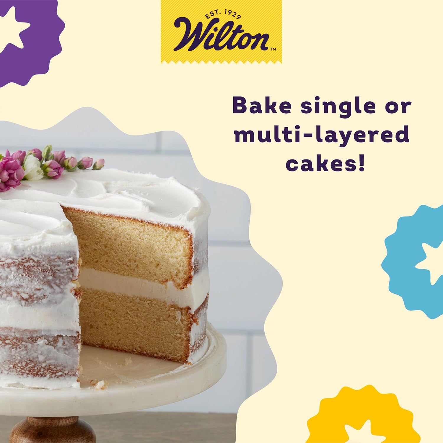 Wilton Round Cake Baking Pan Set - 9 x 2 Inch Aluminum Bakeware for Even Heating & Perfect Layers