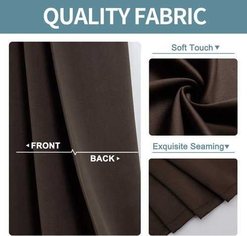 ChrisDowa Brownout Curtains - Thermal Insulated Room Darkening Panels, 70 x 84 Inch, Extra Wide (Brown)